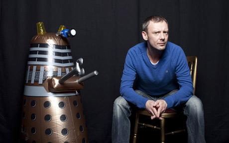 John Simm, who plays the Master in this year's 'Dr Who' Christmas special, makes friends with a Dalek.