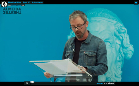 Watch John Simm’s Reading of The Iliad Live: Part&nbsp;20
