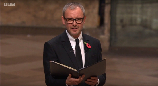 John Simm reads at Westminster Abbey to mark the Centenary of the Armistice