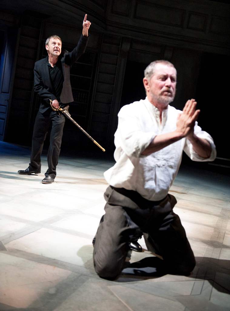 John Simm, left, in Hamlet at the Sheffield Crucible, also directed by Paul Miller. Photograph: Tristram Kenton/the Guardian