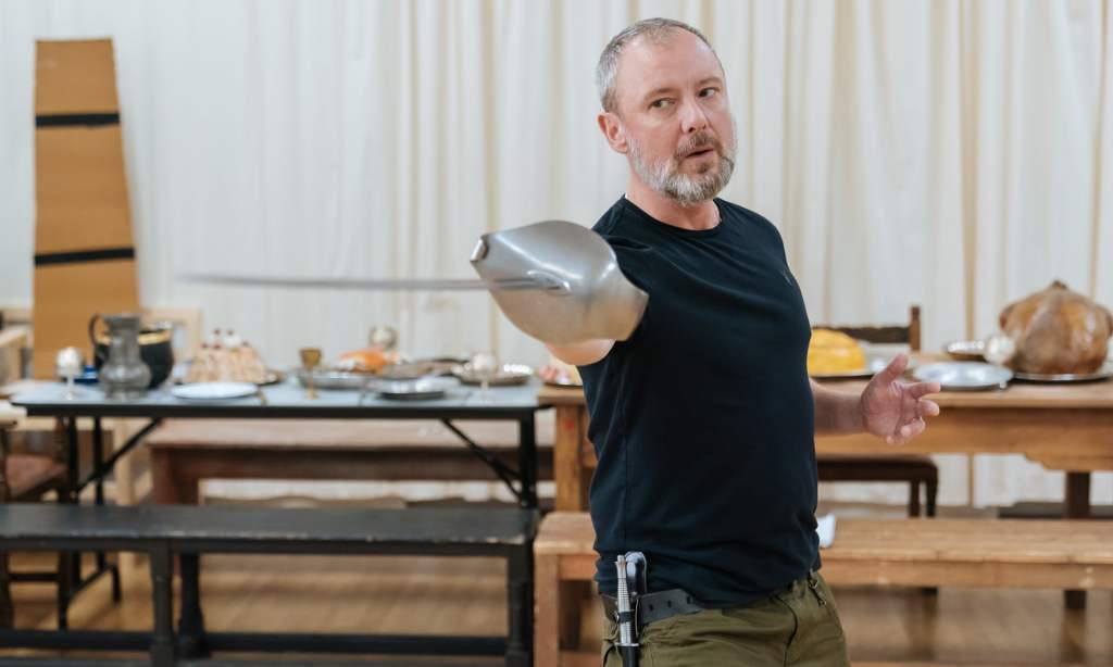 ‘A contradiction’ … Simm rehearsing Macbeth. Photograph: Manuel Harlan