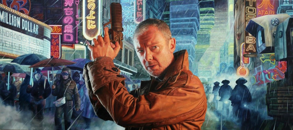 John Simm in his chosen role as Rick Deckard from Blade Runner. Medium: Oil on Canvas