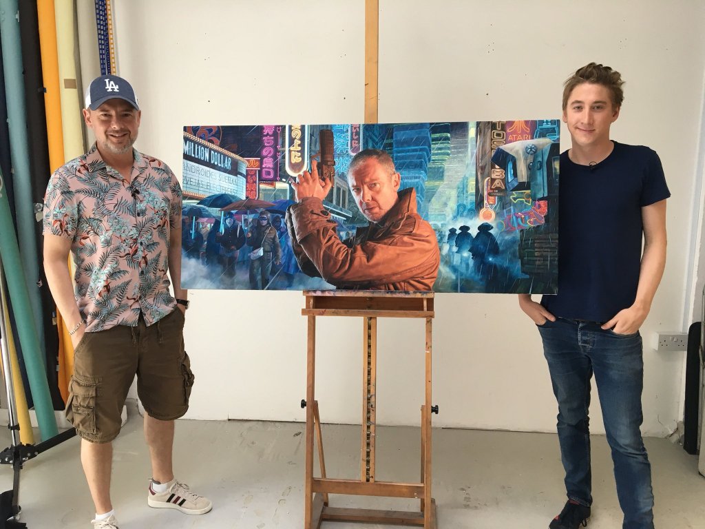 John Simm came to Joe Simpson's studio to film the unveiling.