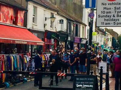 John Simm seen filming ITV series Grace in central&nbsp;Brighton