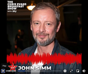 John Simm chats about new Drama ‘Grace’ on the Chris Evans Breakfast Show