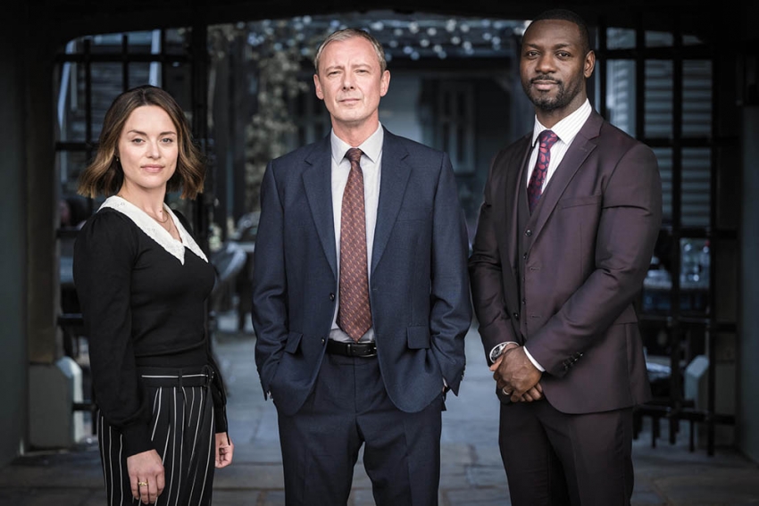 Left to right - Zoe Tapper, John Simm and Richie Campbell. Photo: ITV